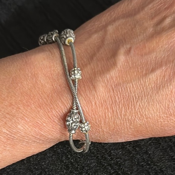 Retired Brighton Silver Bracelet with Gemstone Accents - Picture 2 of 2